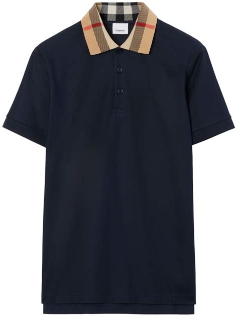 burberry polo rainbow collar|BURBERRY Checked Cotton.